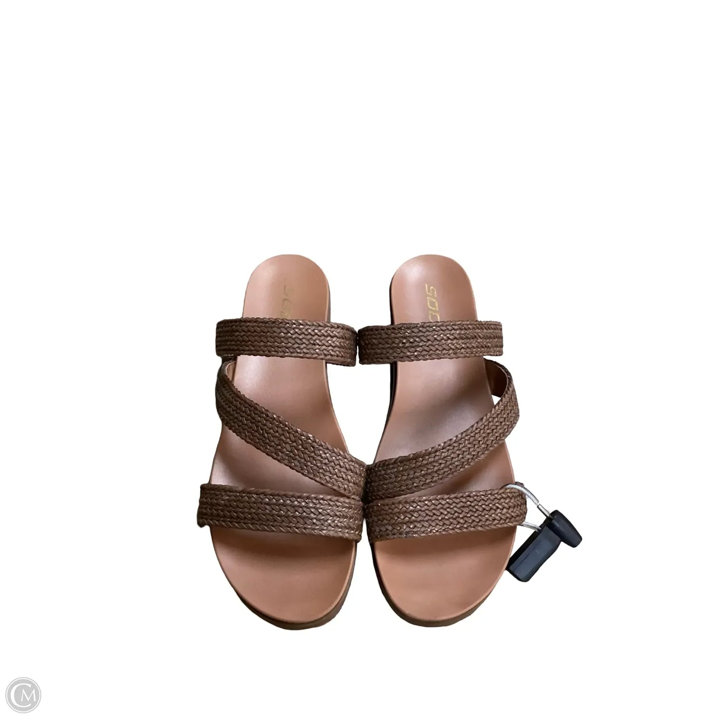 Sandals Flats By Soda In Brown, Size: 7.5
