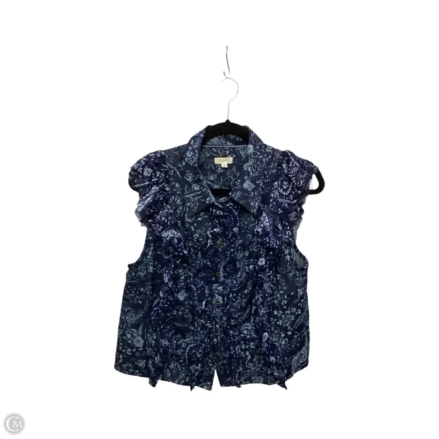 Blouse Short Sleeve By Pilcro In Navy, Size: M