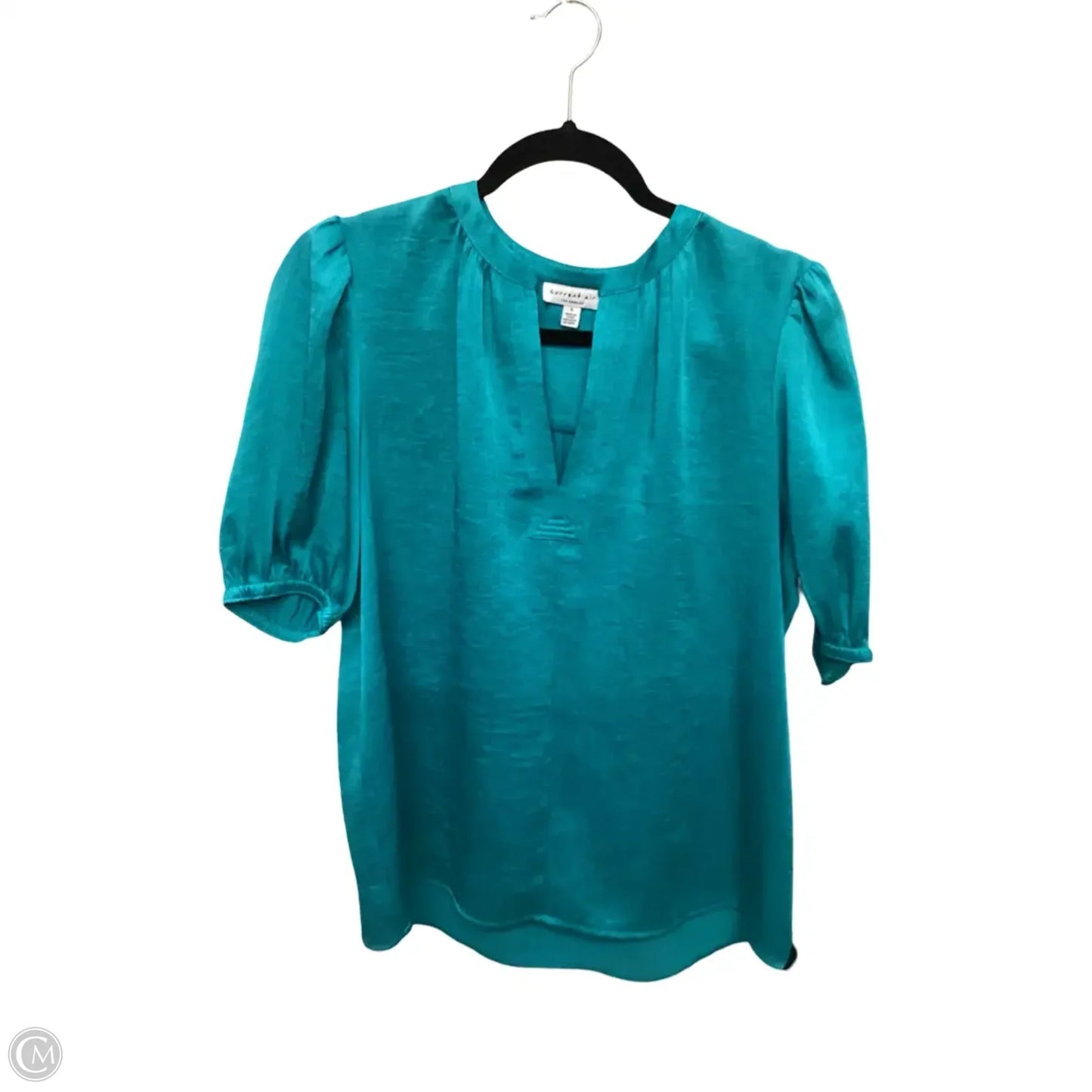 Blouse Short Sleeve By Current Air In Blue, Size: S