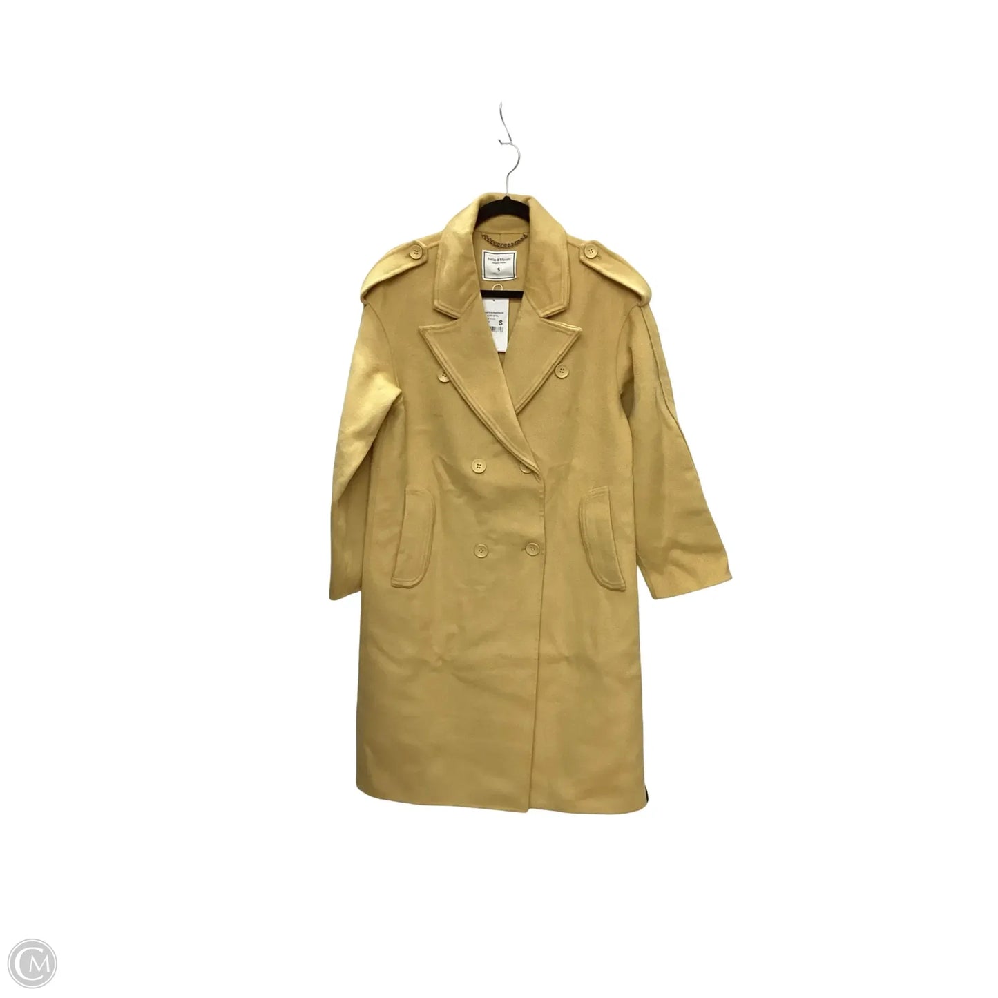 Coat Wool By Clothes Mentor In Yellow, Size: S