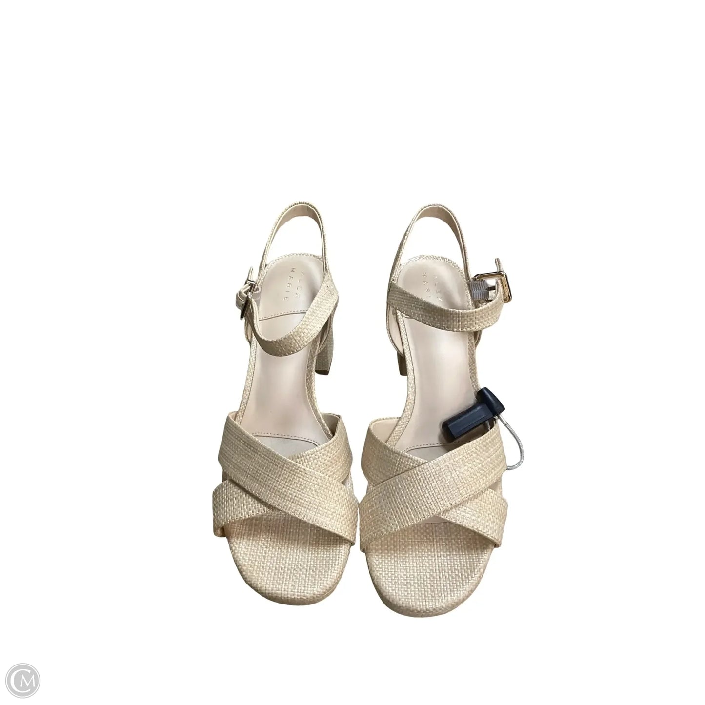 Sandals Heels Block By Alex Marie In Tan, Size: 9