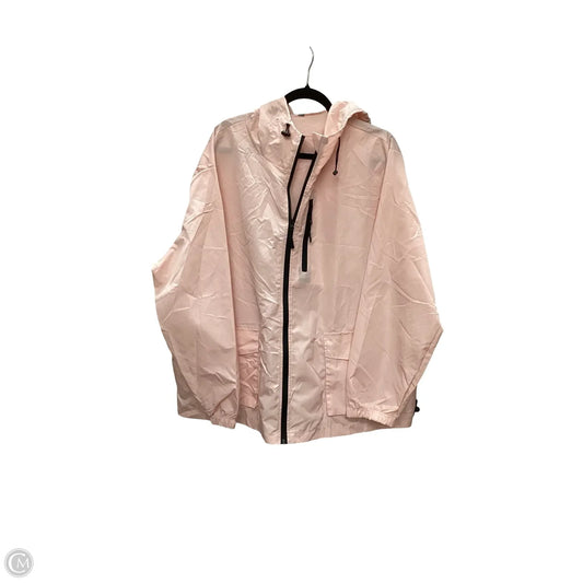 Coat Raincoat By Clothes Mentor In Pink, Size: 3x