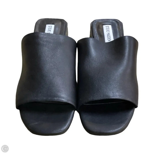 Sandals Heels Block By Steve Madden In Black, Size: 9.5