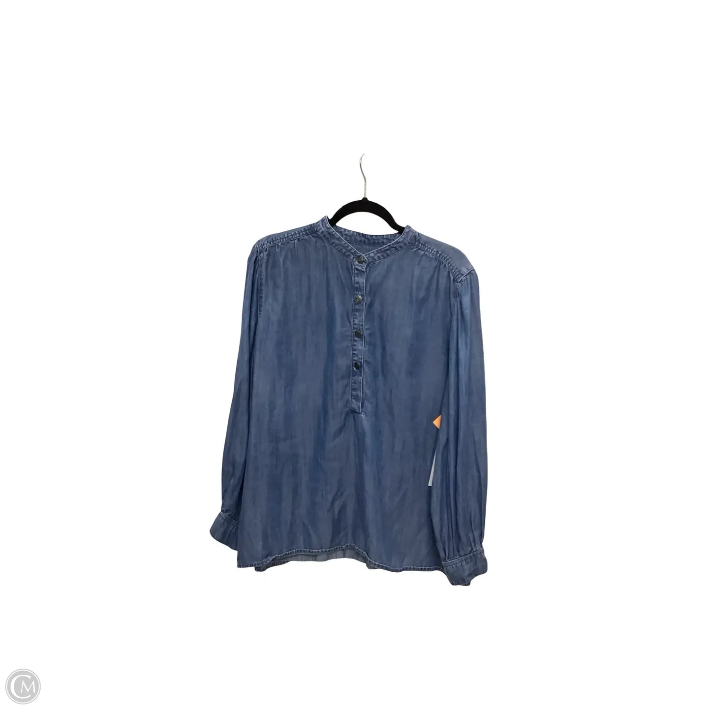 Tunic 3/4 Sleeve By Chicos In Blue Denim, Size: Xl