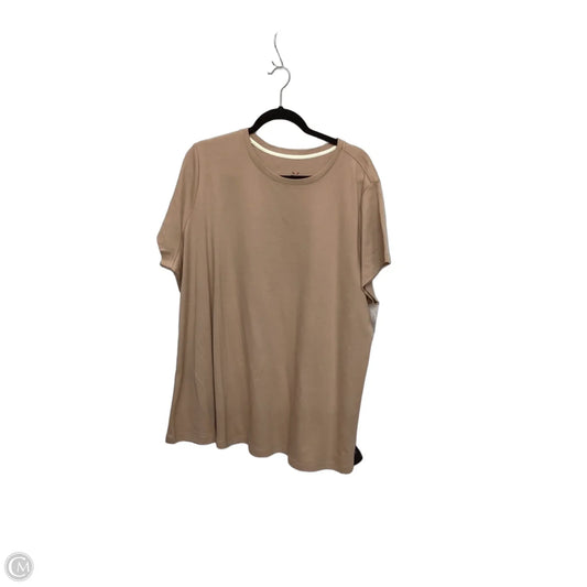 Top Short Sleeve Basic By Isaac Mizrahi Live Qvc In Tan, Size: 3x