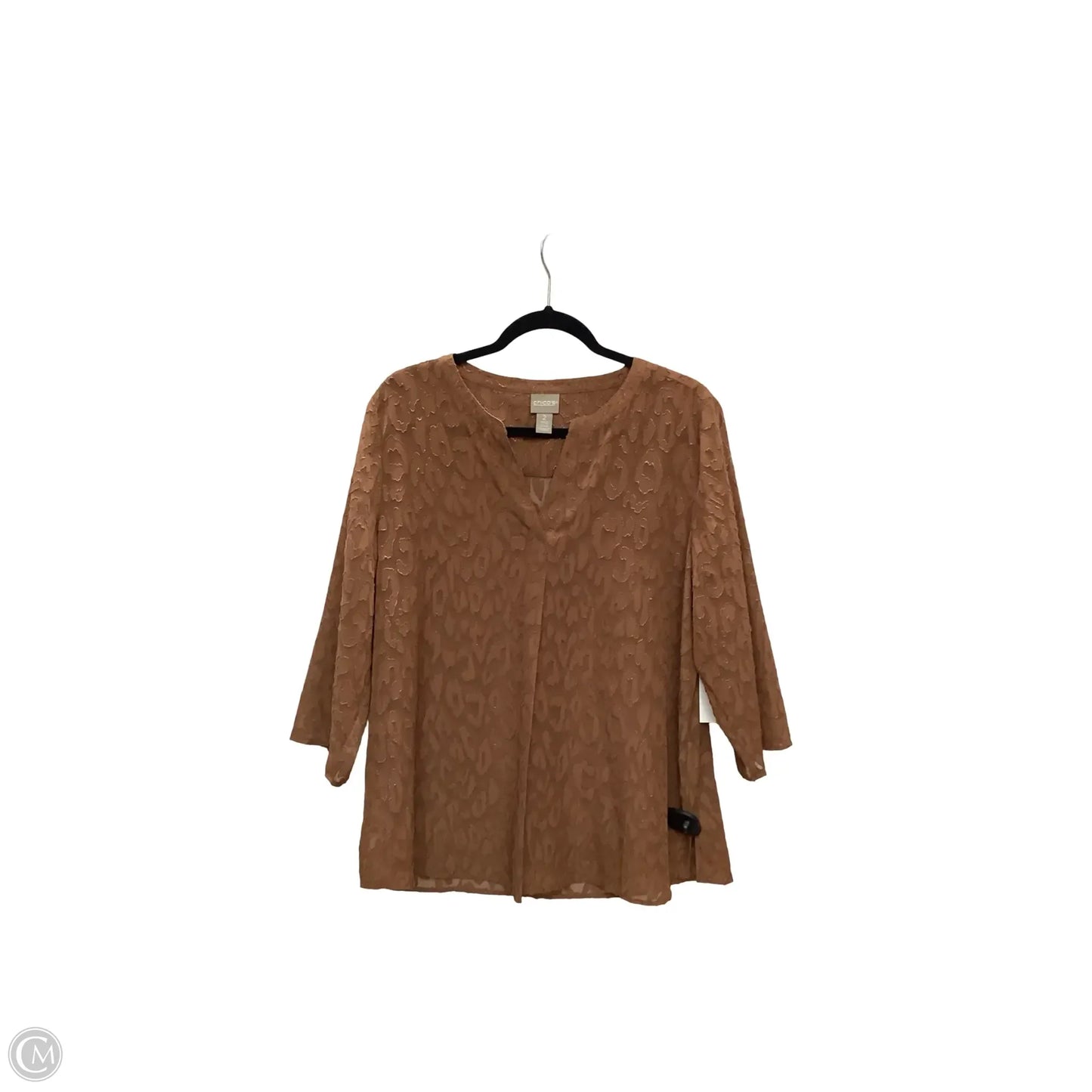Blouse 3/4 Sleeve By Chicos In Animal Print, Size: 2
