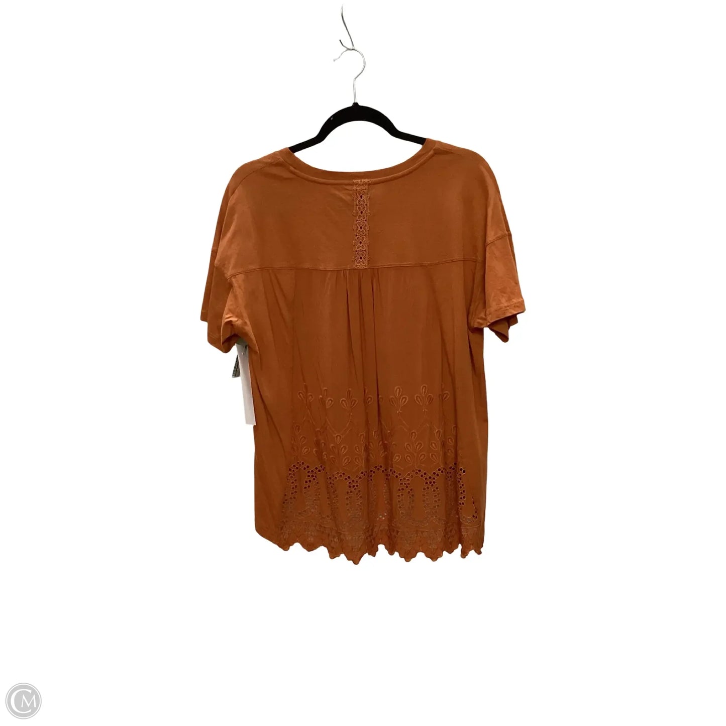 Blouse Short Sleeve By Tiny In Orange, Size: L