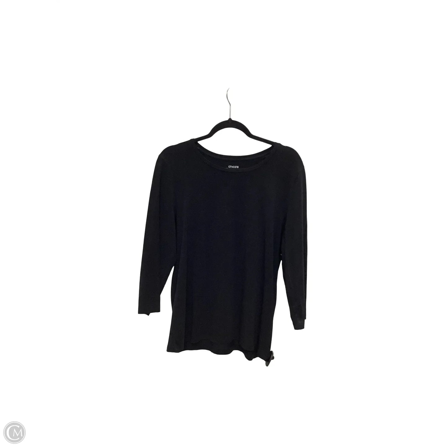 Top 3/4 Sleeve Basic By Chicos In Black, Size: 2
