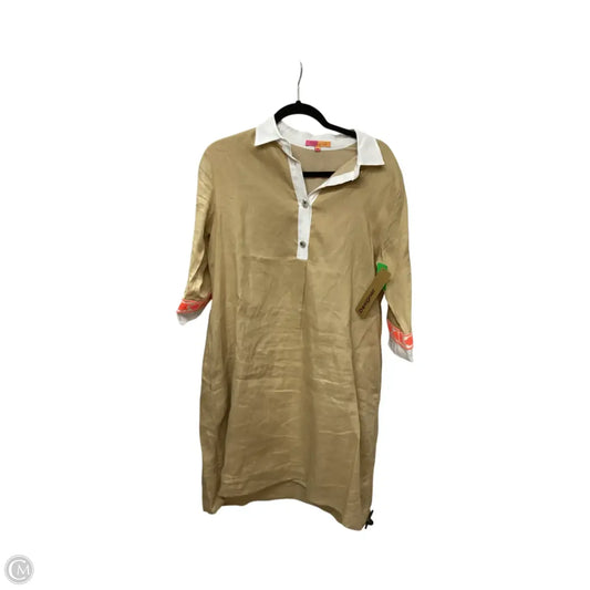 Designer Dress Casual Short By Vilagallo In Tan, Size: 12