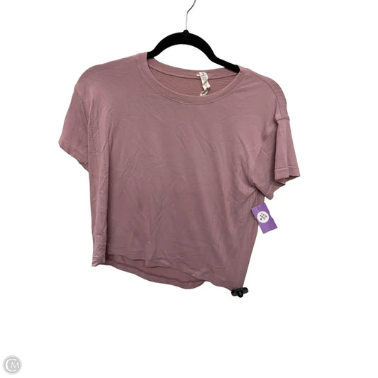 Athletic Top Short Sleeve By Lululemon In Pink, Size: 4