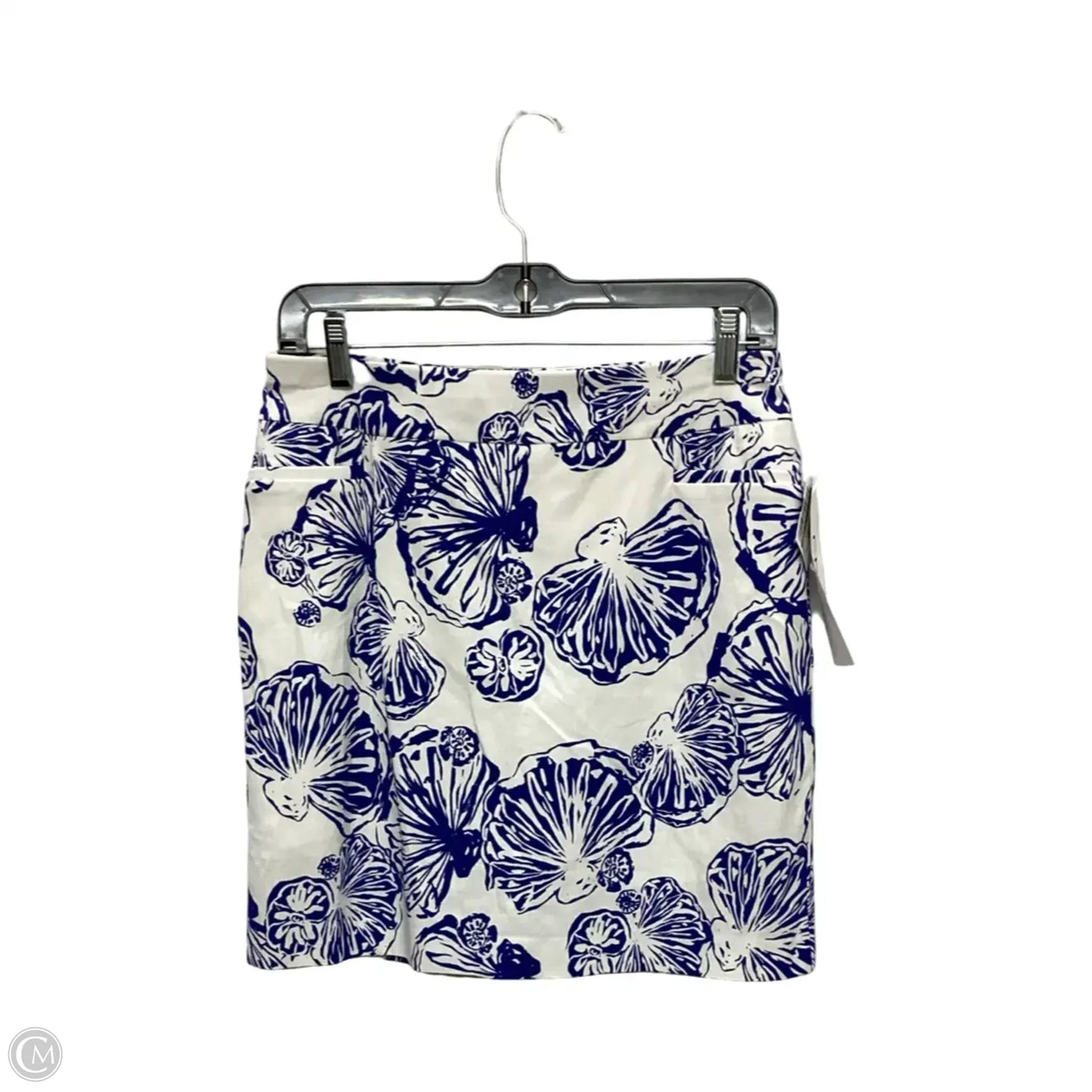 Skirt Mini & Short By Chicos In Blue & White, Size: 0