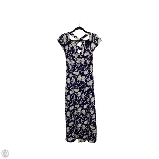 Dress Casual Midi By Maeve In Blue & White, Size: 4