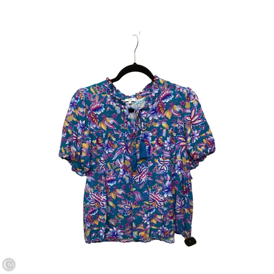 Designer Blouse Short Sleeve By Voy In Floral Print, Size: S
