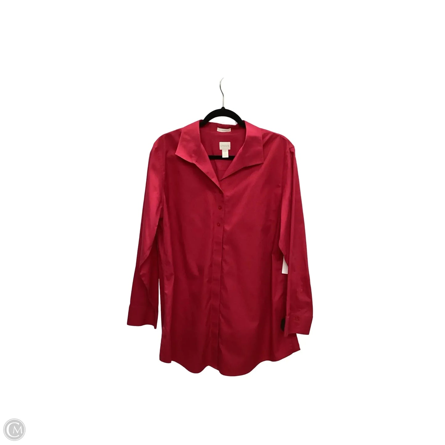 Blouse Long Sleeve By Chicos In Red, Size: Xl
