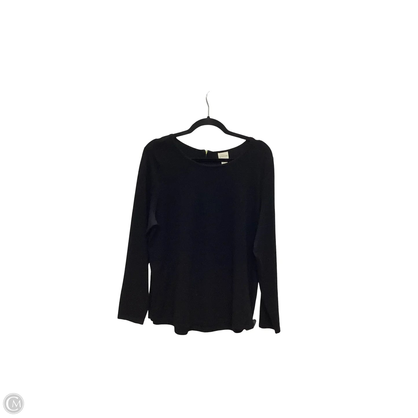 Blouse Long Sleeve By Chicos In Black, Size: 2