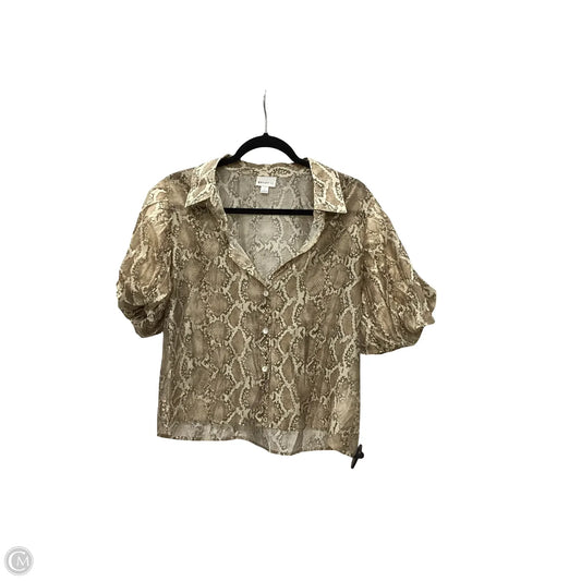 Blouse Short Sleeve By Bailey 44 In Animal Print, Size: L