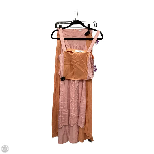 Skirt Set 2pc By Petal & Pup In Orange & Pink, Size: 2