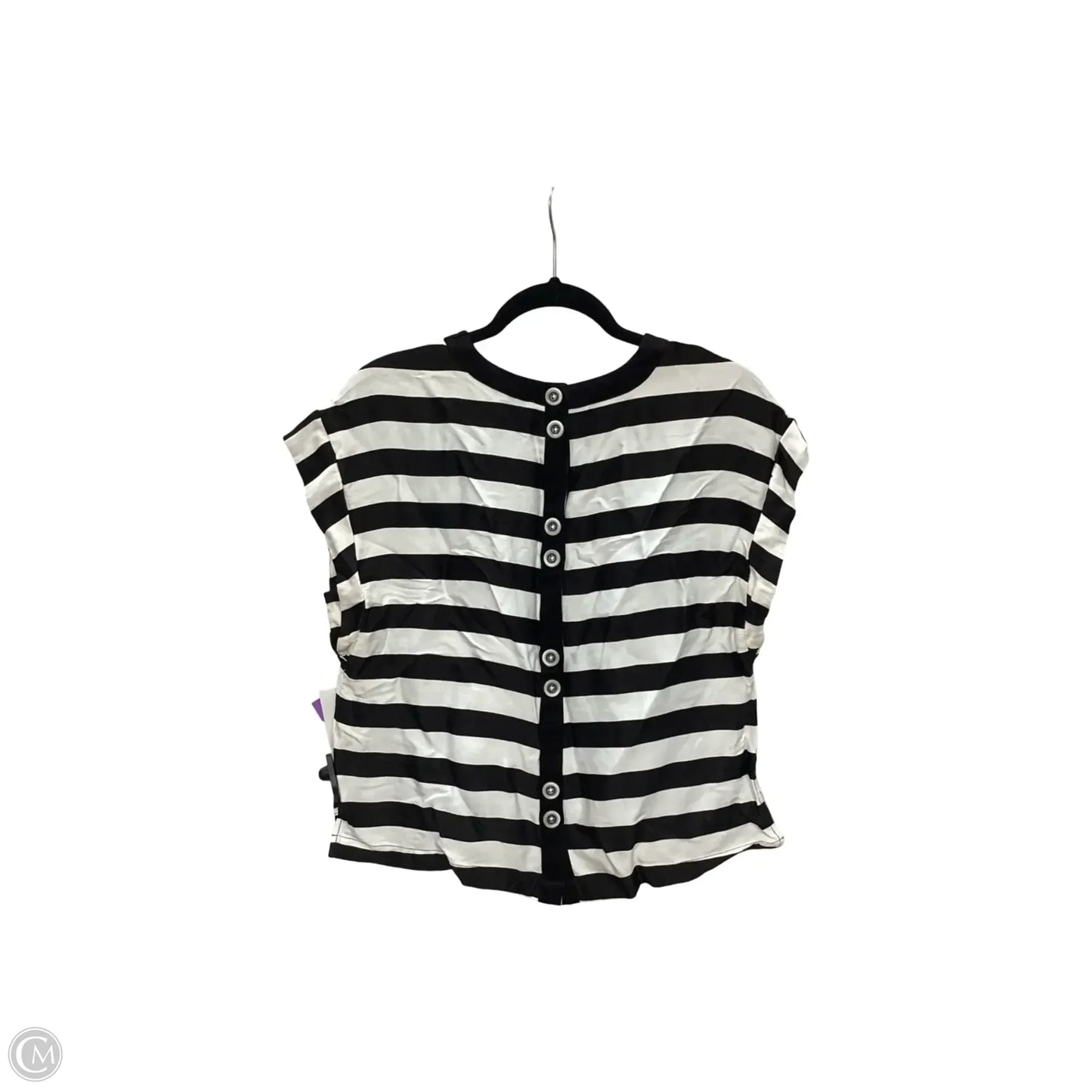 Blouse Short Sleeve By Maeve In Striped Pattern, Size: M