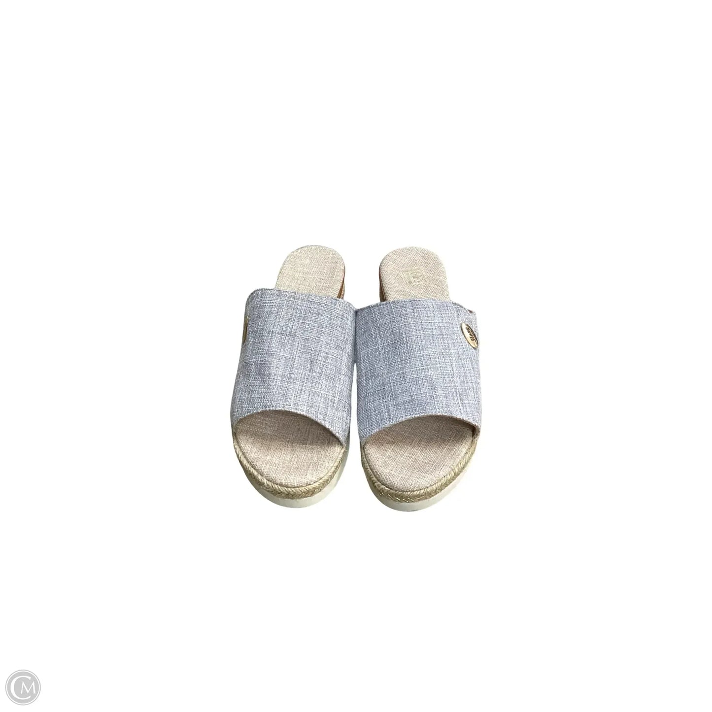 Sandals Heels Wedge By Clothes Mentor In Blue, Size: 9.5