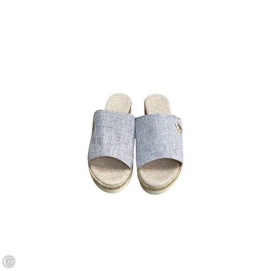 Sandals Heels Wedge By HANG In Blue, Size: 9.5