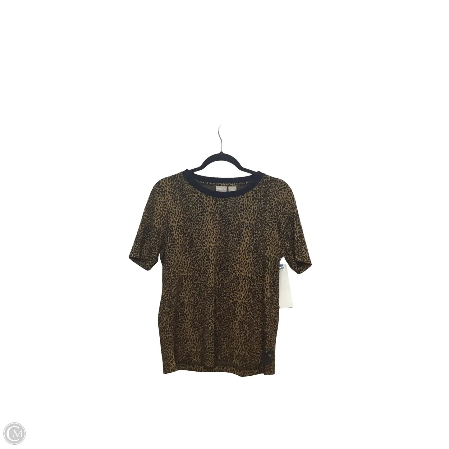 Top Short Sleeve By Chicos In Animal Print, Size: M