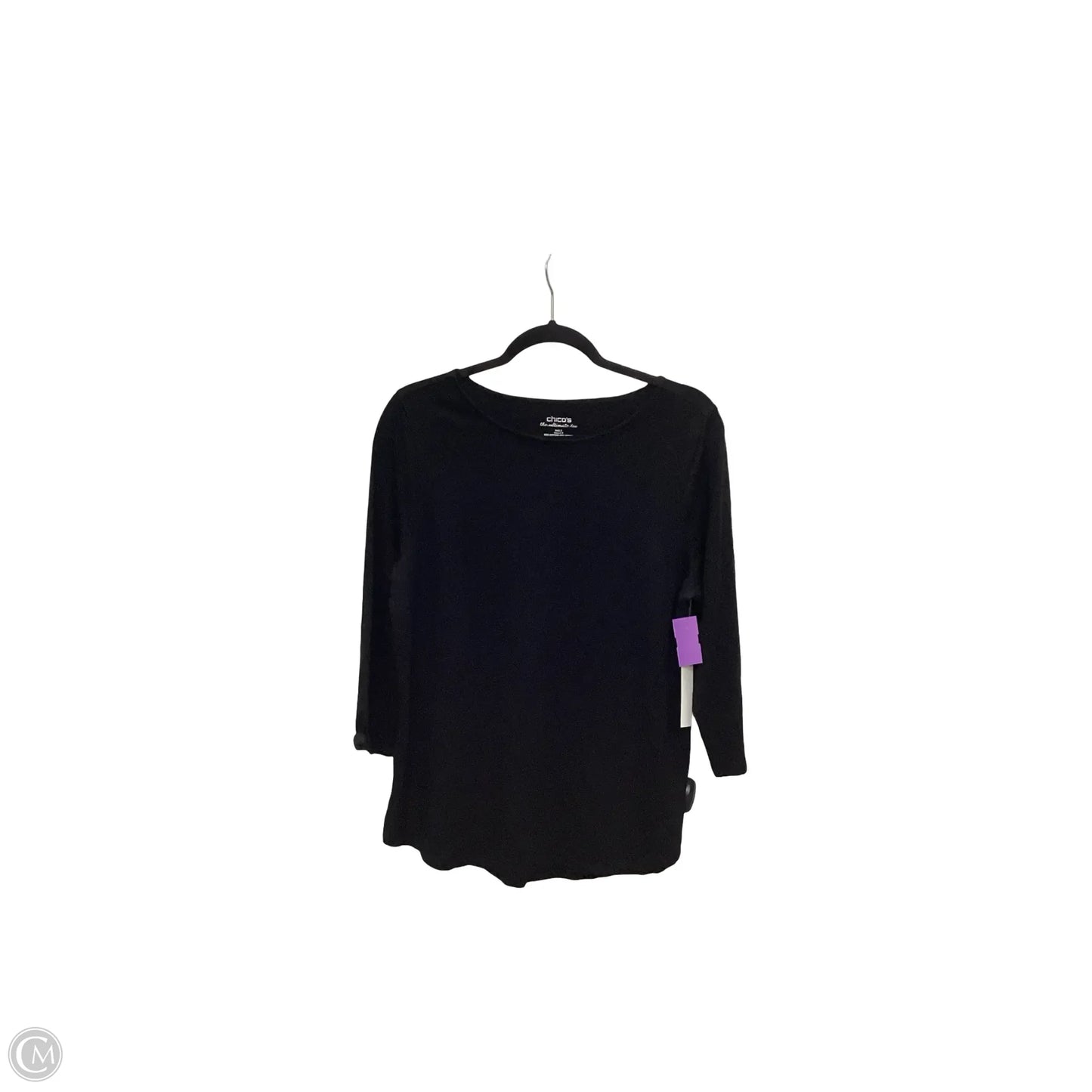 Blouse 3/4 Sleeve By Chicos In Black, Size: 2