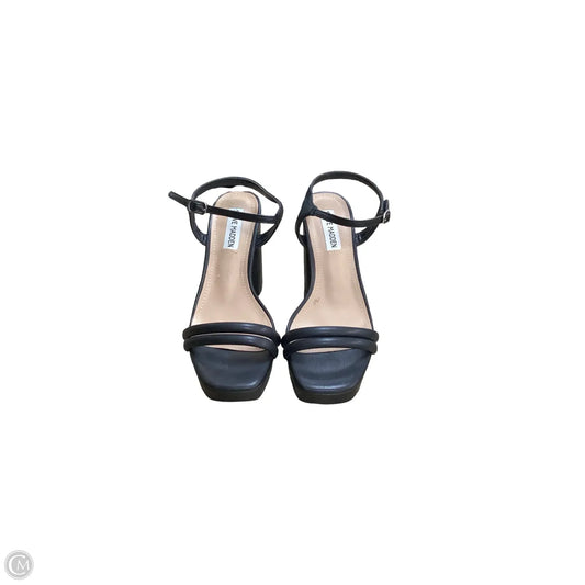 Sandals Heels Block By Steve Madden In Black, Size: 7.5