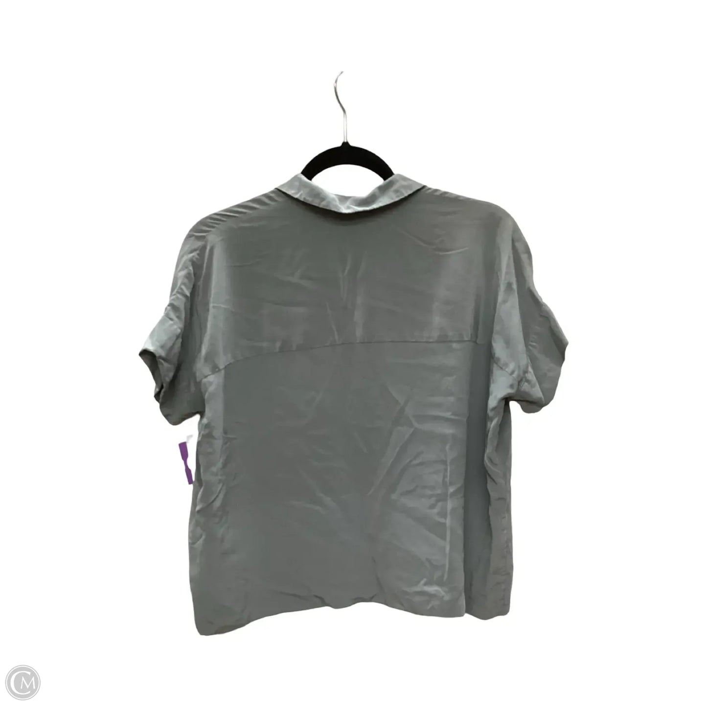 Designer Blouse Short Sleeve By Everlane In Grey, Size: 0