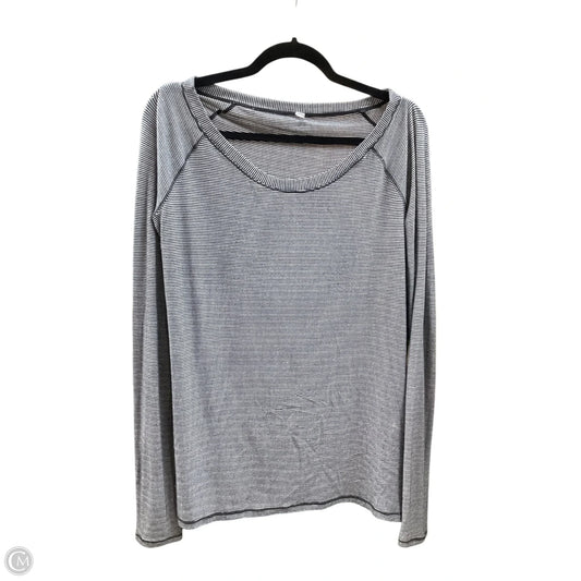 Athletic Top Long Sleeve Crewneck By Lululemon In Striped Pattern, Size: 10
