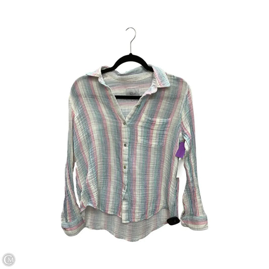 Blouse Long Sleeve By Rails In Striped Pattern, Size: S