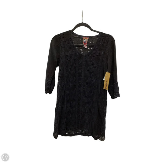 Designer Blouse Long Sleeve By Johnny Was In Black, Size: Xs