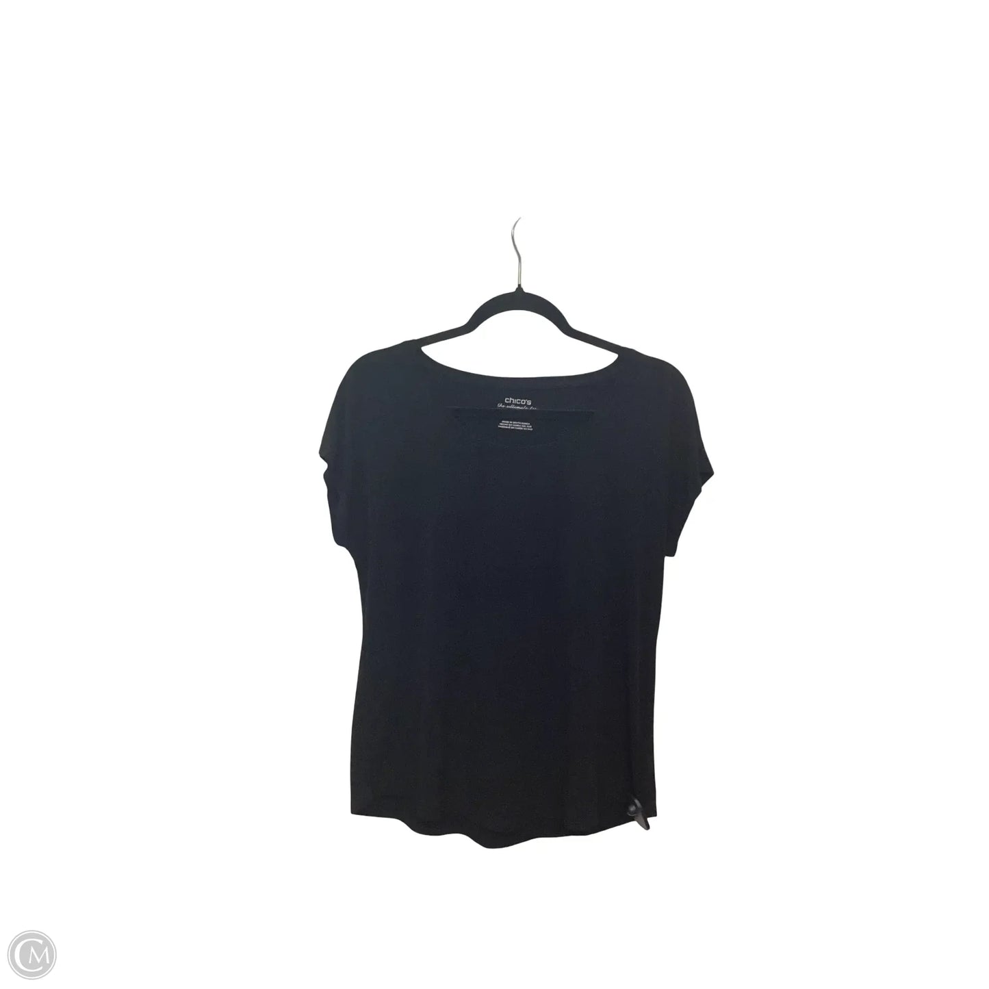 Top Short Sleeve By Chicos In Black, Size: M