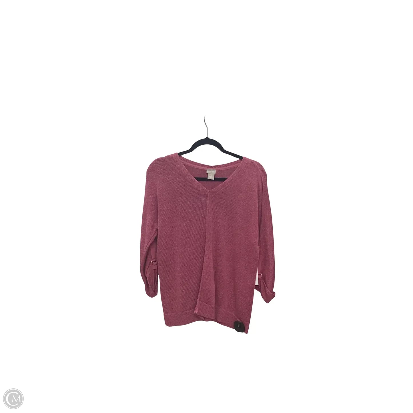Top 3/4 Sleeve By Chicos In Pink, Size: 8