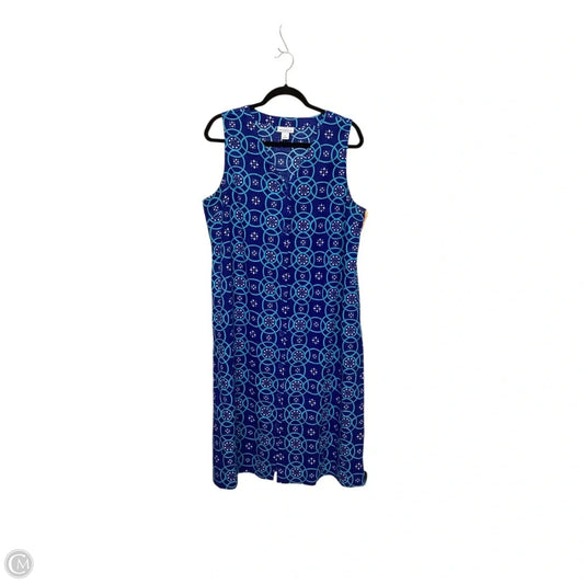 Dress Casual Midi By Liz Claiborne In Blue, Size: L
