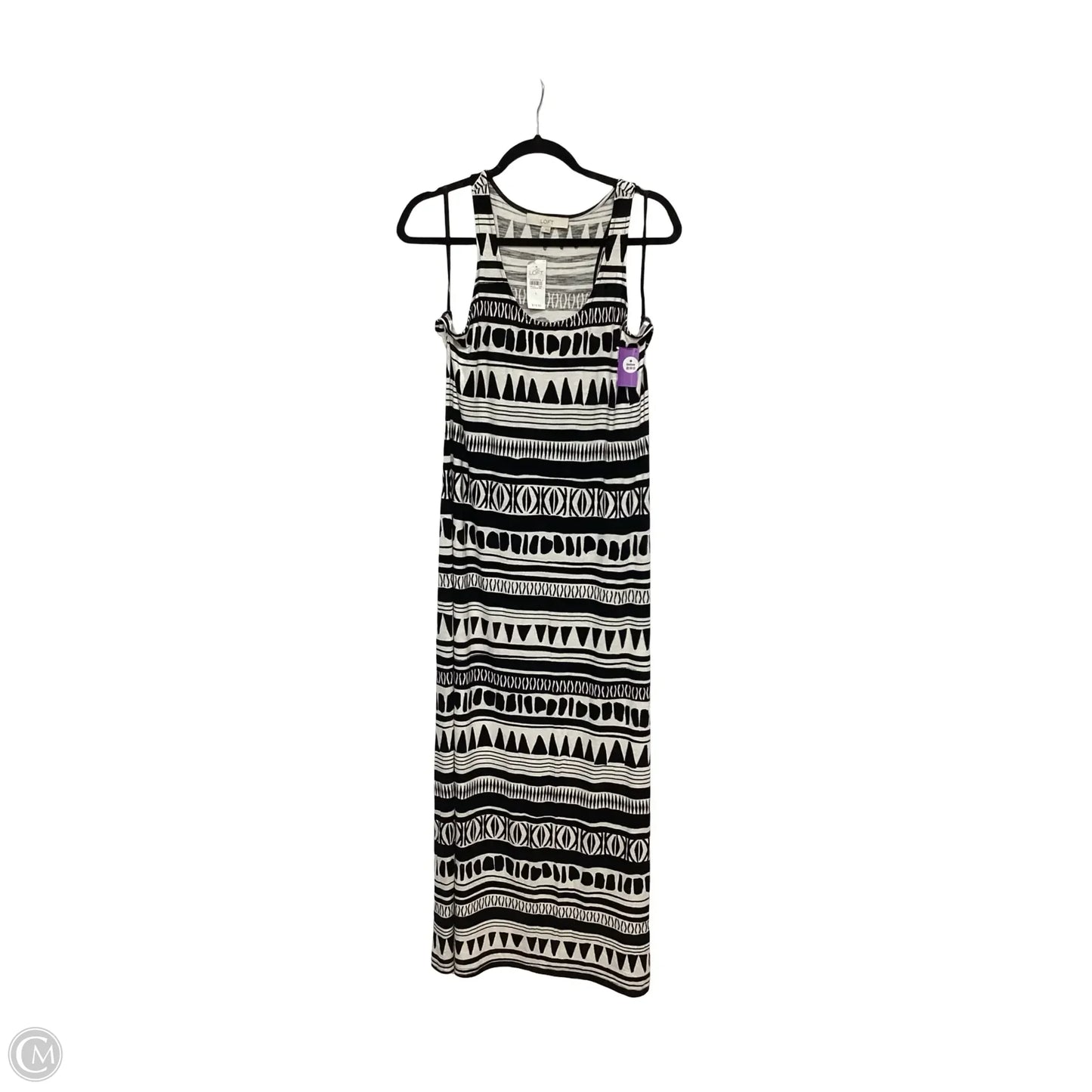 Dress Casual Maxi By Loft In Black & White, Size: L