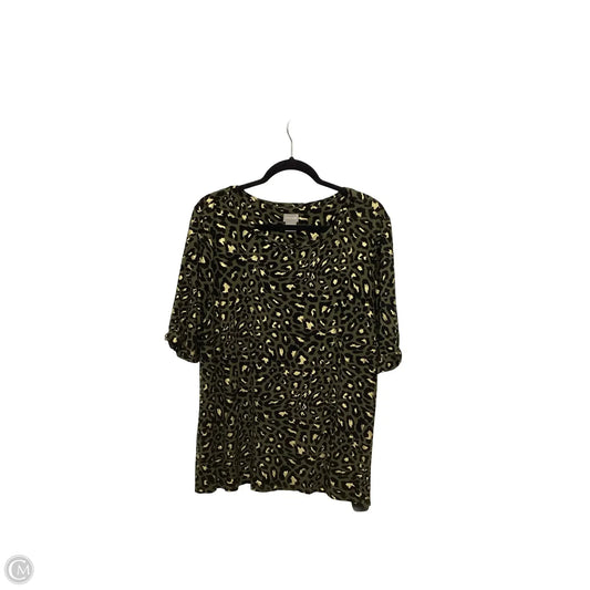 Blouse Short Sleeve By Chicos In Animal Print, Size: Xl
