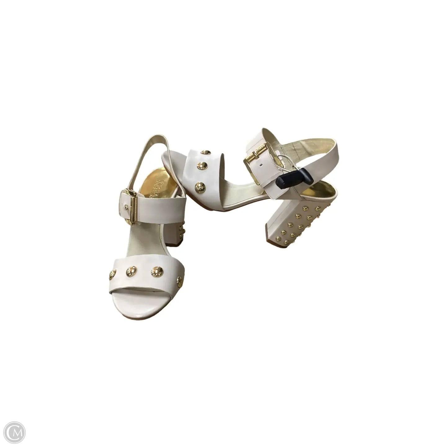 Sandals Heels Block By Michael By Michael Kors In Cream, Size: 8.5