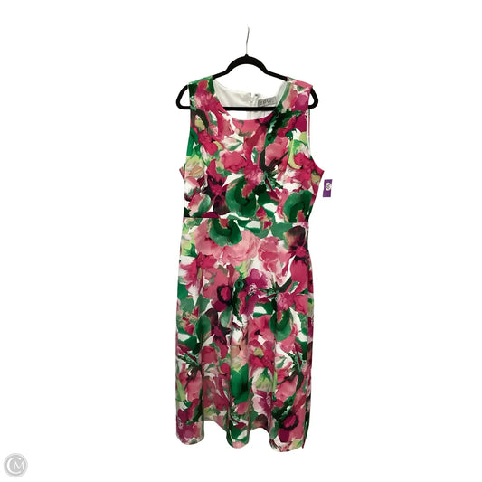 Dress Casual Midi By Kasper In Multi-colored, Size: 18