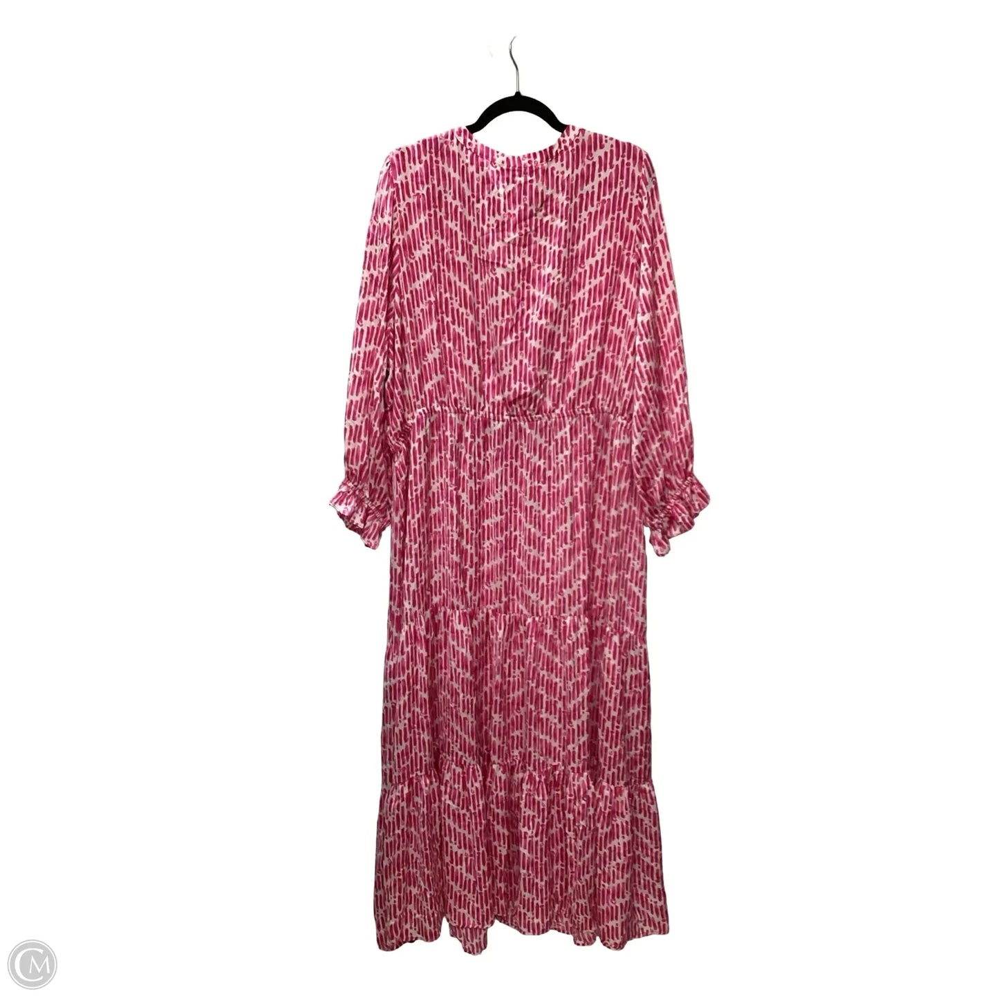 Dress Casual Maxi By Skies Are Blue In Pink & White, Size: 3x