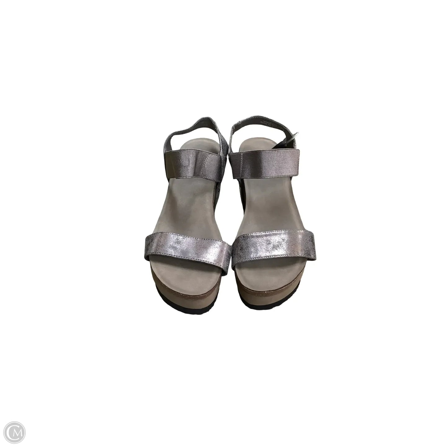 Sandals Heels Wedge By Axxiom In Grey, Size: 9