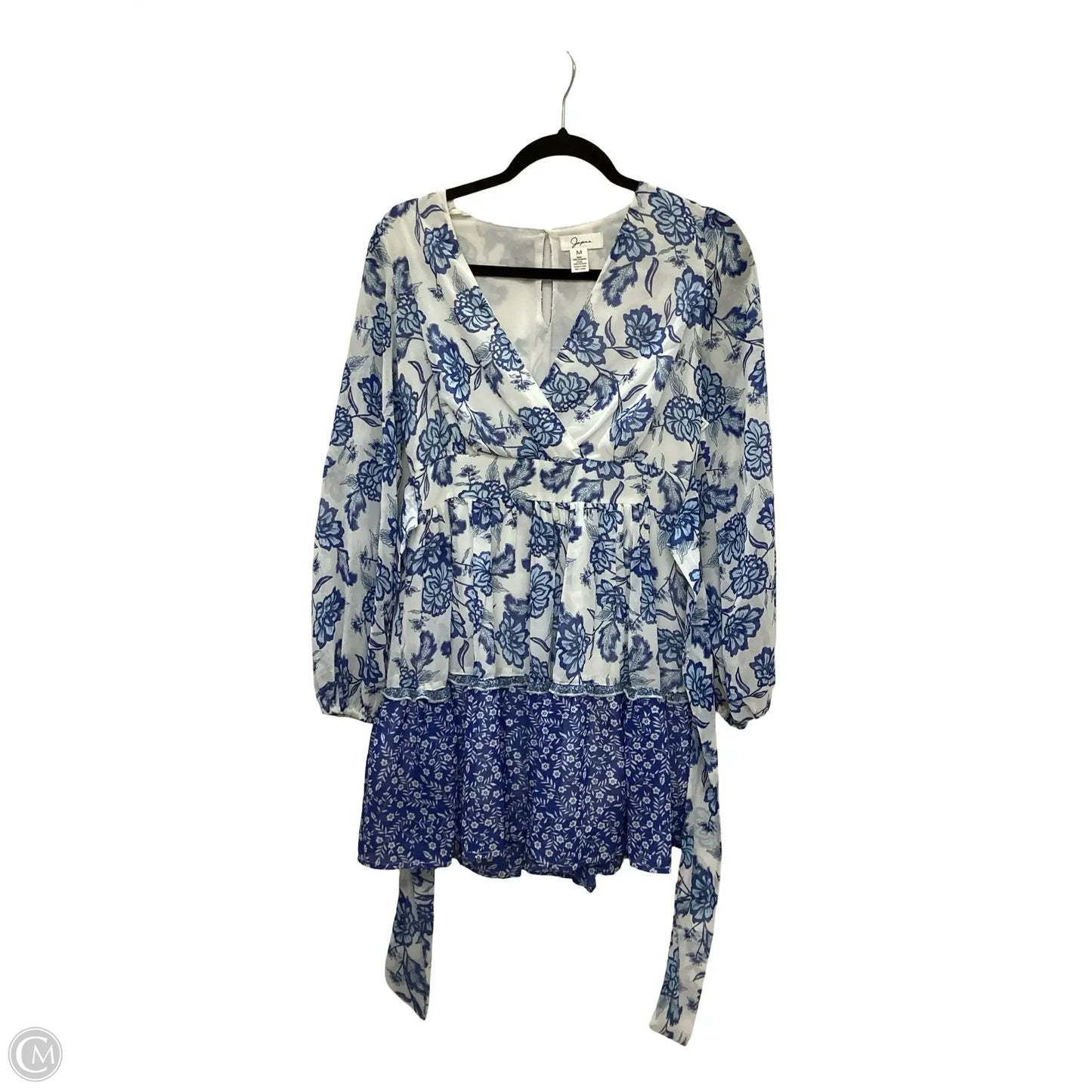 Dress Casual Short By Japna In Blue & White, Size: M