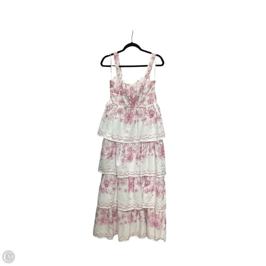 Dress Casual Maxi By Mable In Pink & White, Size: M