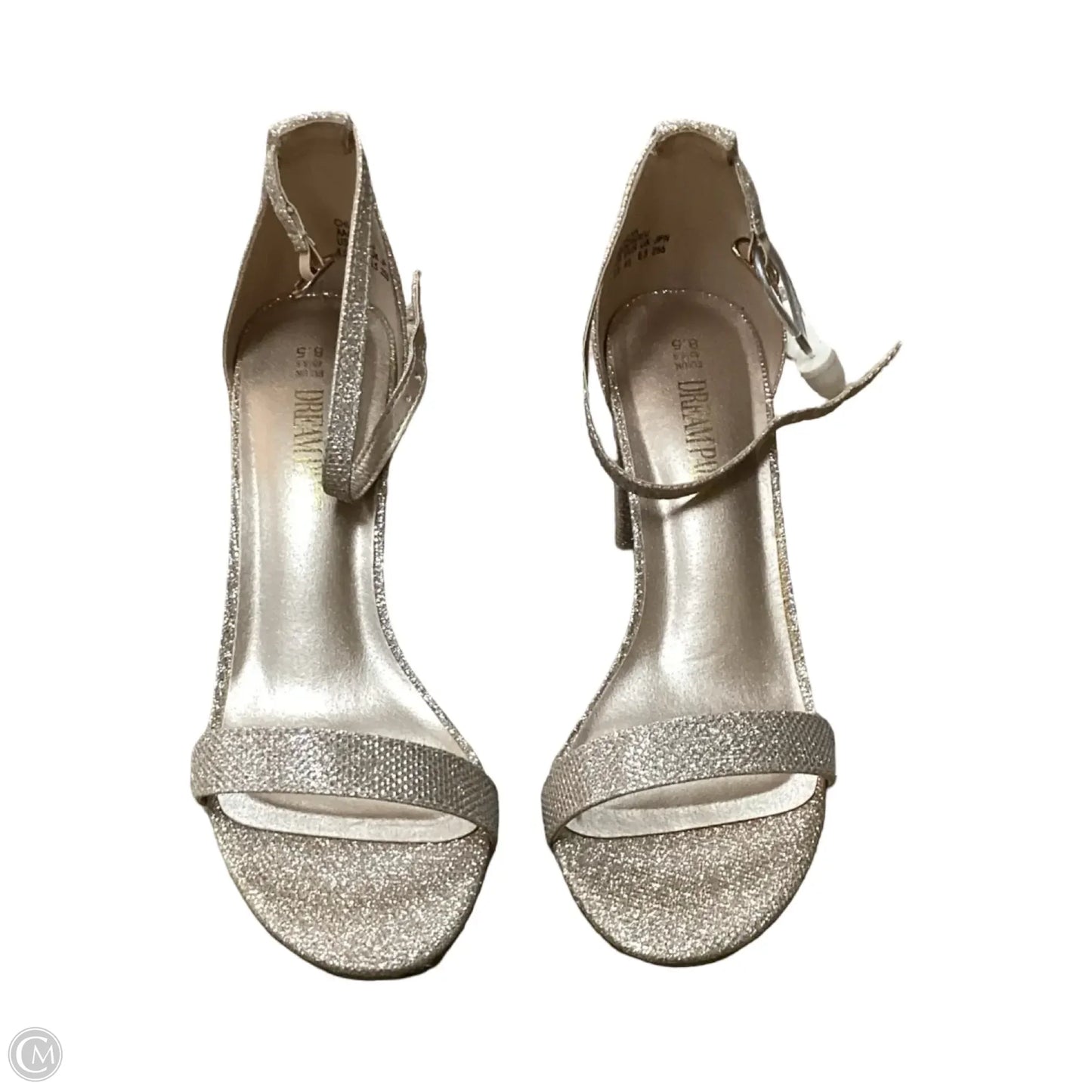 Sandals Heels Block By Dream Pairs In Gold, Size: 8.5