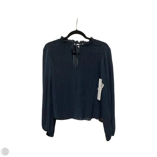 Blouse Long Sleeve By Frame In Navy, Size: Xs