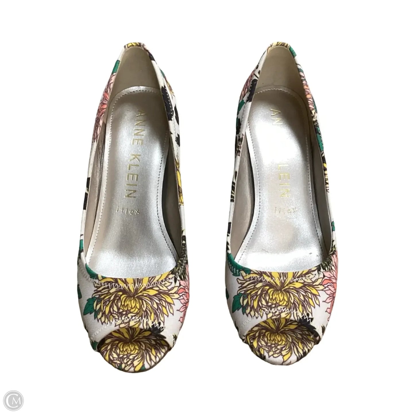 Sandals Heels Block By Anne Klein In Floral Print, Size: 9