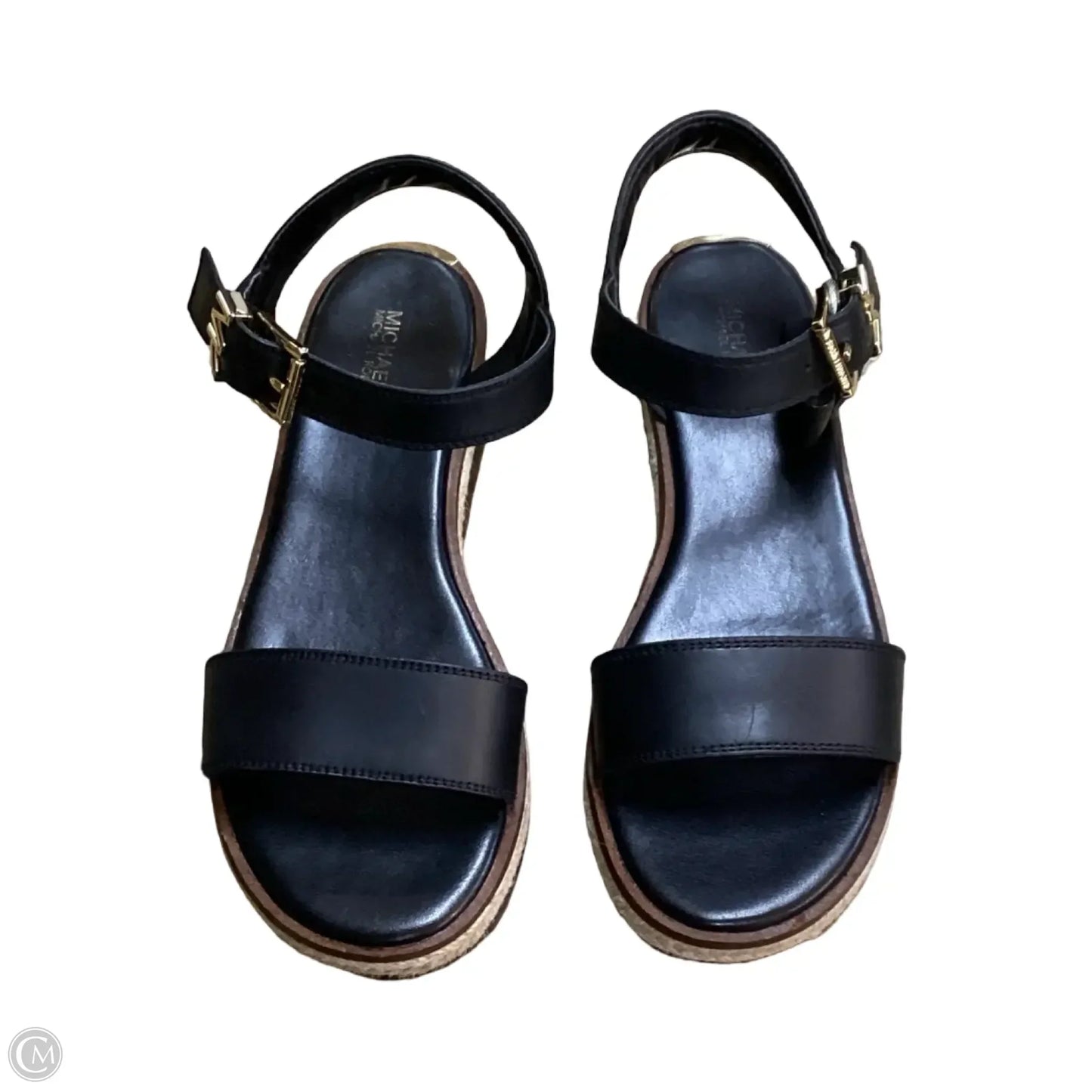 Sandals Heels Wedge By Michael By Michael Kors In Black, Size: 8.5
