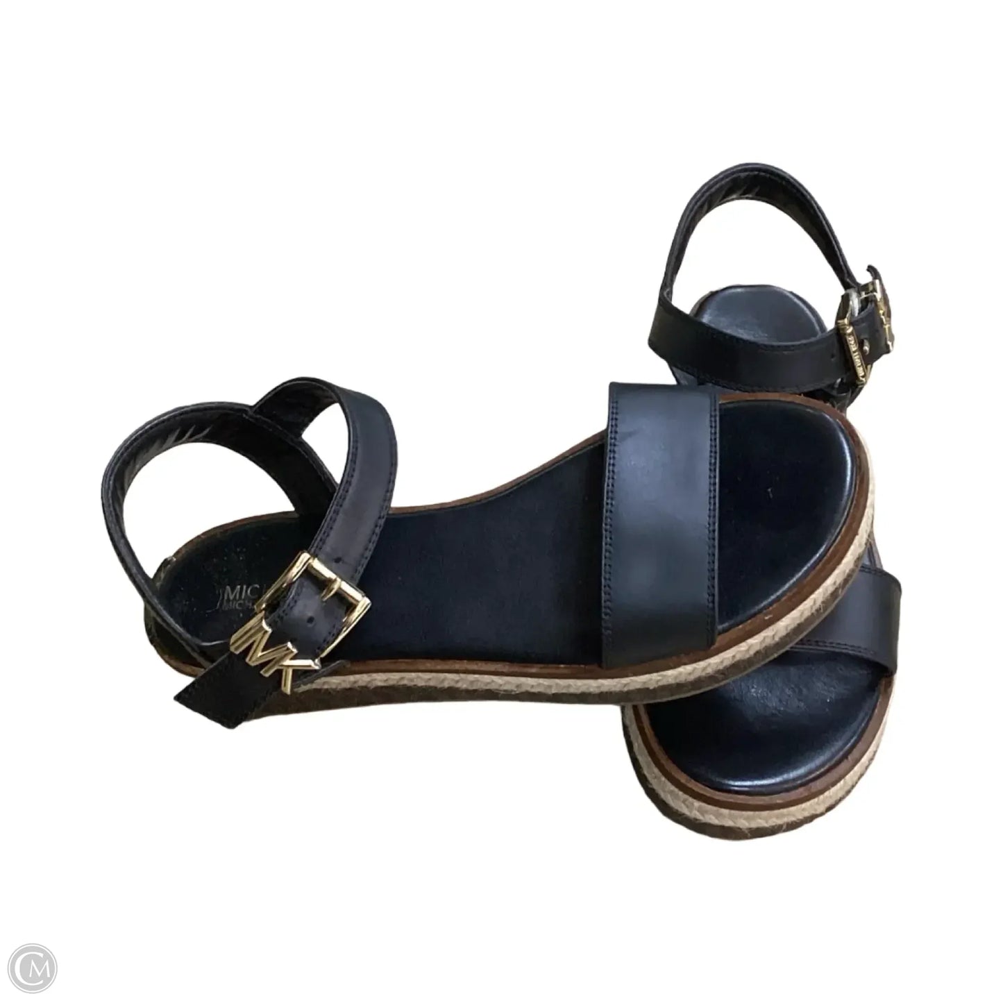 Sandals Heels Wedge By Michael By Michael Kors In Black, Size: 8.5