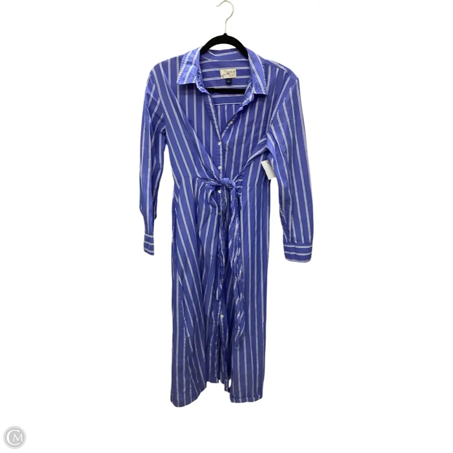 Dress Casual Midi By Universal Thread In Blue & White, Size: L