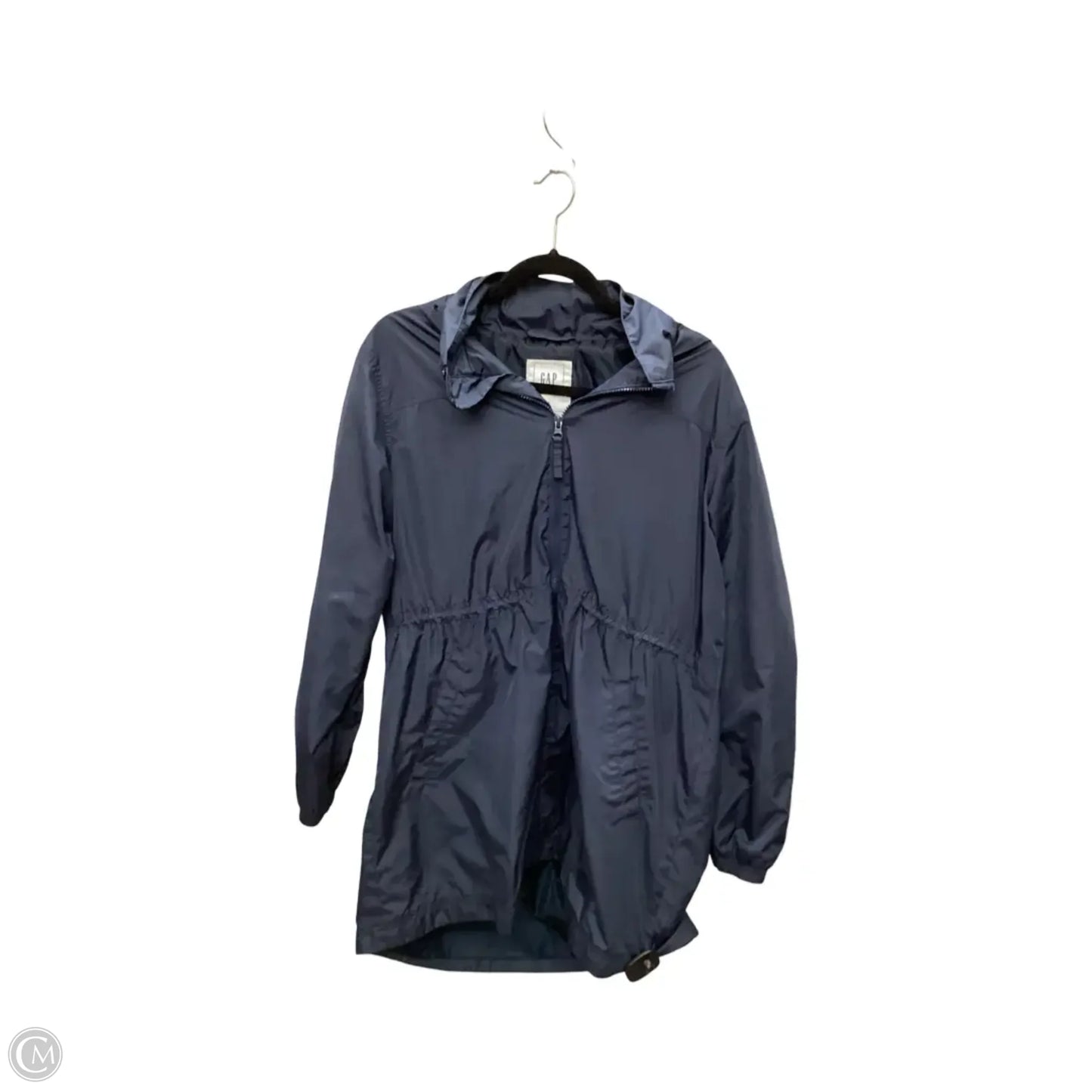 Coat Raincoat By Gap In Blue, Size: M