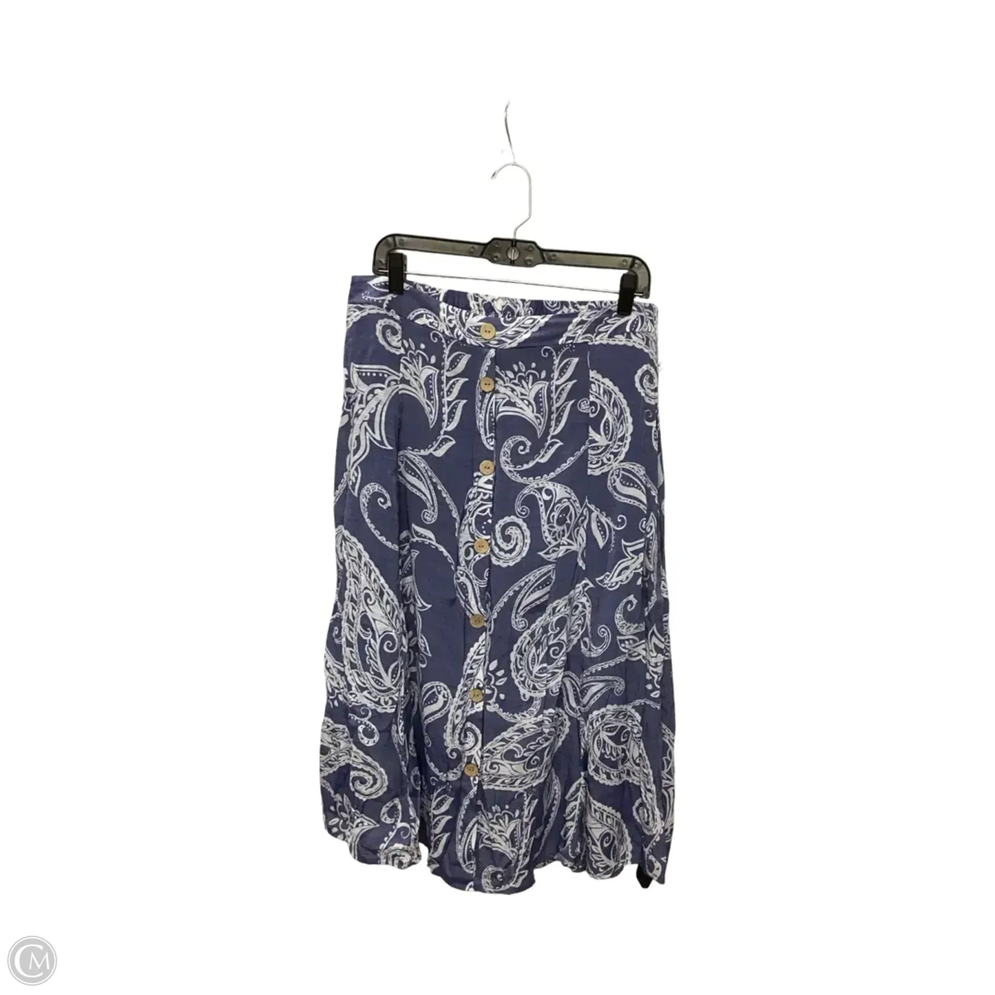 Skirt Maxi By Mlle Gabrielle In Blue & White, Size: L
